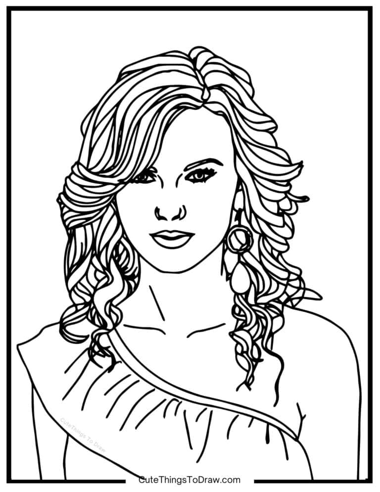 Taylor Swift Coloring Pages (Free PDF Printables) - Cute Things to Draw