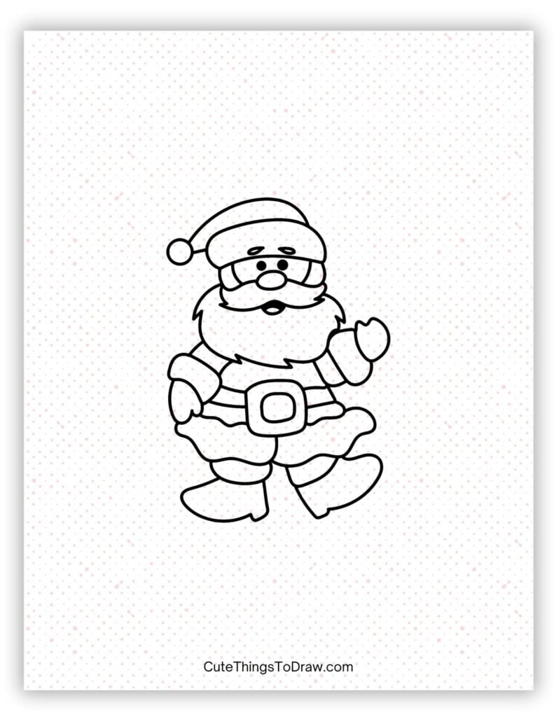 Dancing Santa Claus drawing