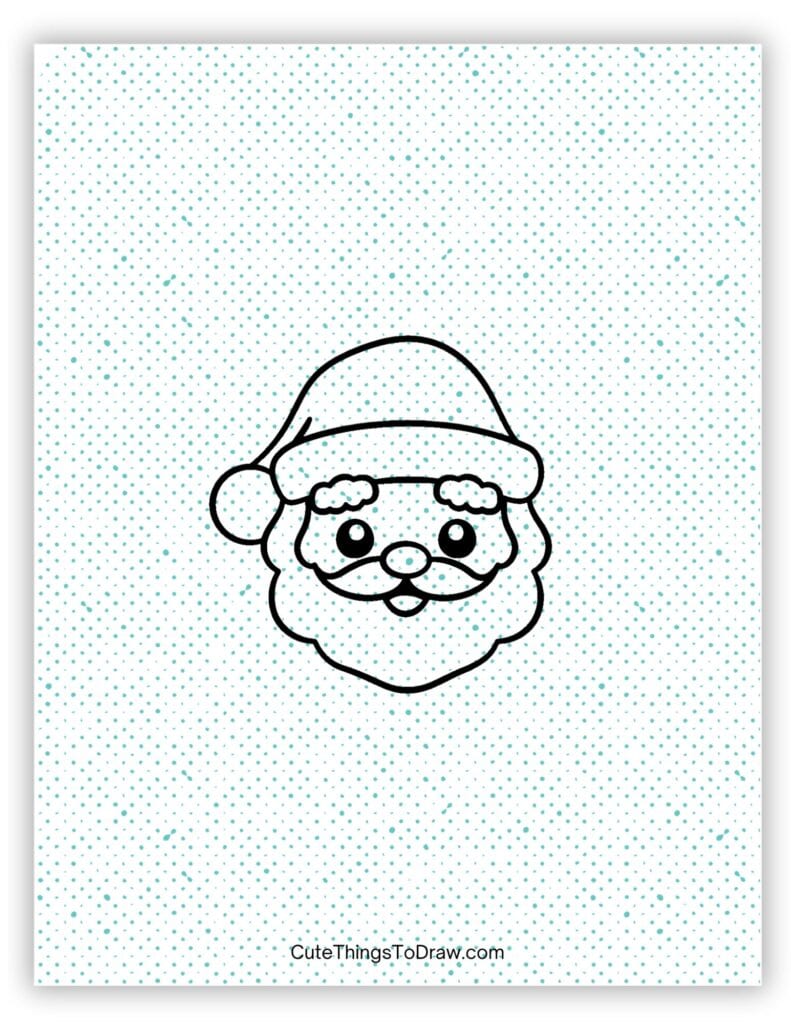 Easy to draw face Santa Claus drawing
