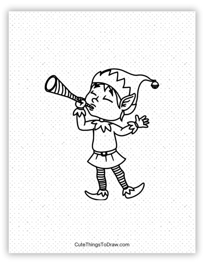 Elf playing a bugle