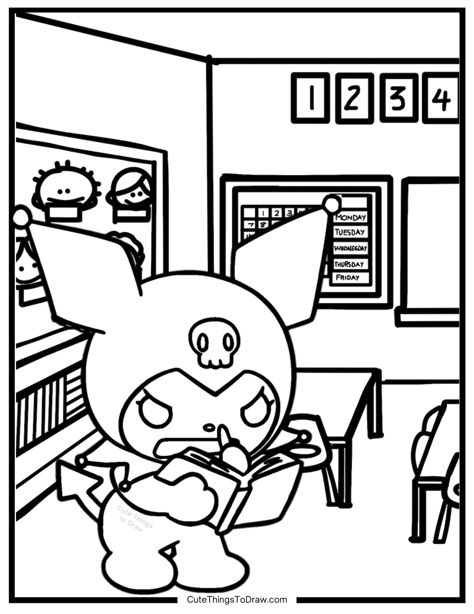 Cute Kuromi Coloring Pages (Free PDF Printables) - Cute Things to Draw