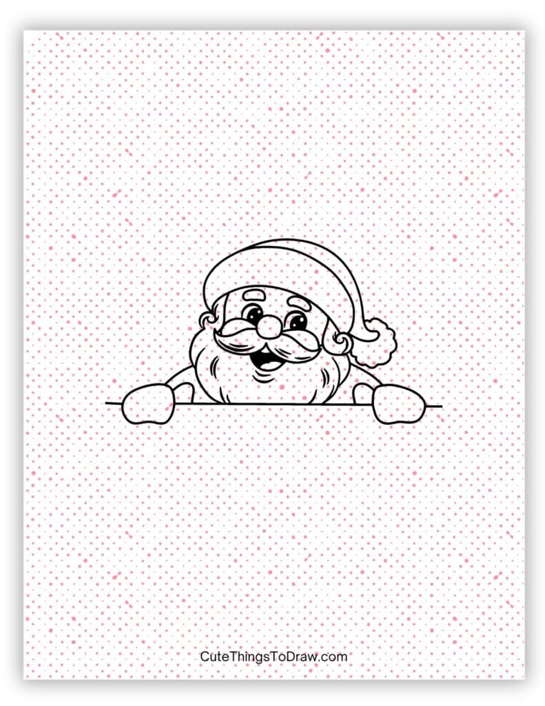 Peeking Santa Claus drawing