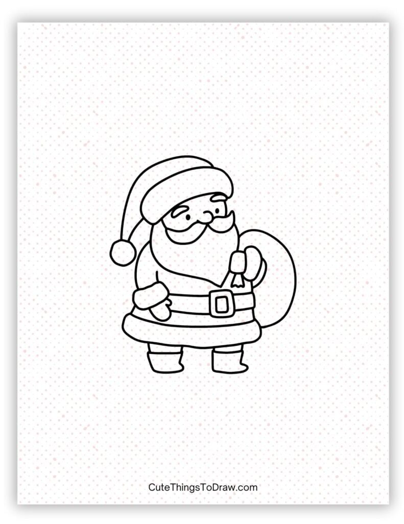 Santa carrying a toy sack Santa Claus drawing