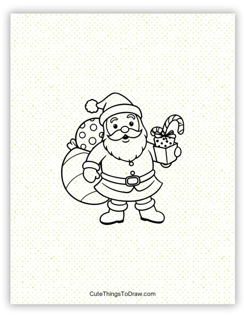 Santa carrying toys Santa Claus drawing