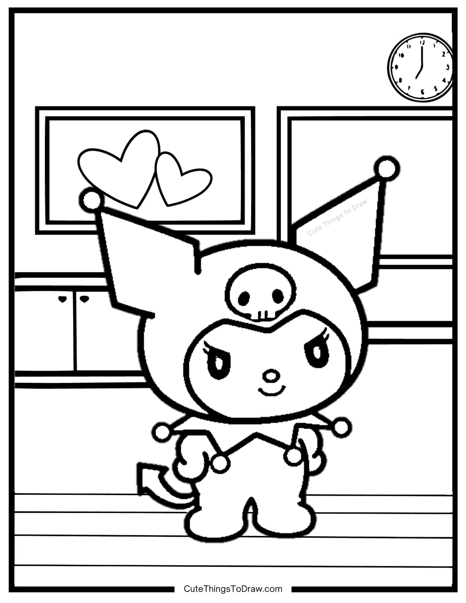 Cute Kuromi Coloring Pages (Free PDF Printables) - Cute Things to Draw