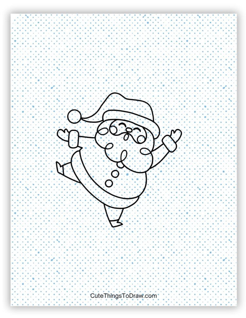 Silly dancing Santa Claus drawing
