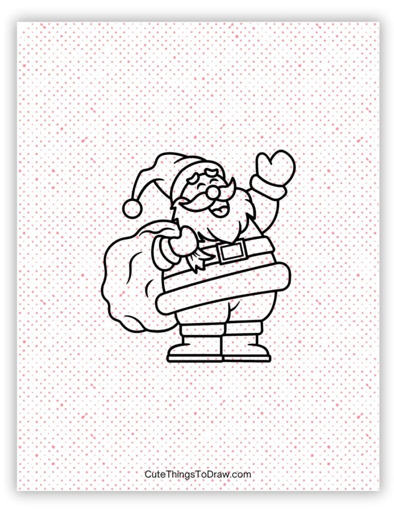 Waving Santa Claus drawing