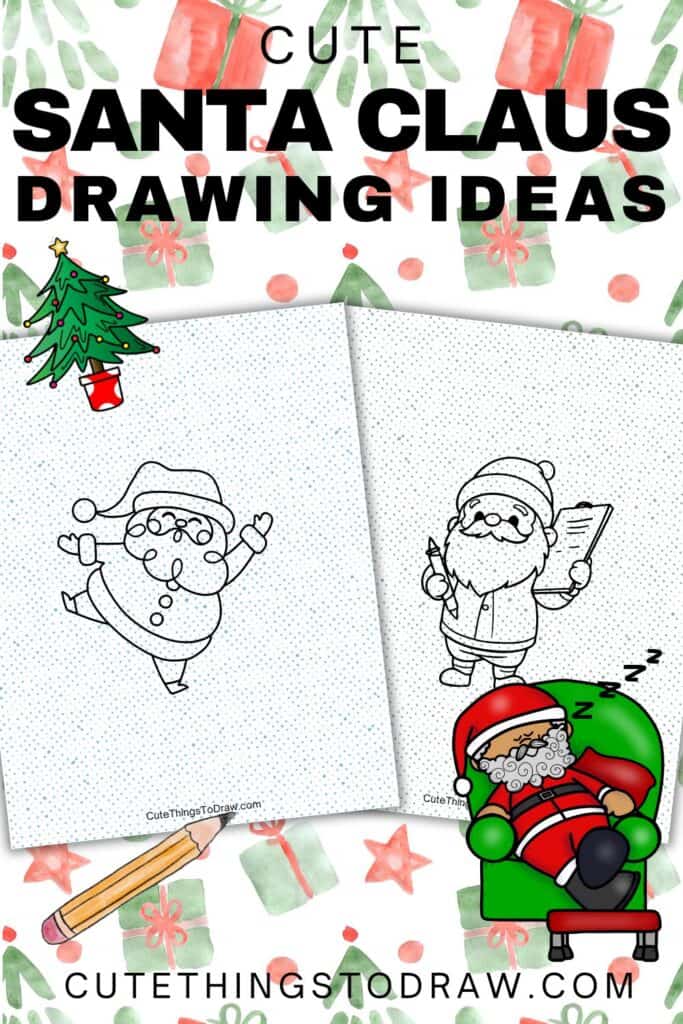 santa claus drawing pinterest image