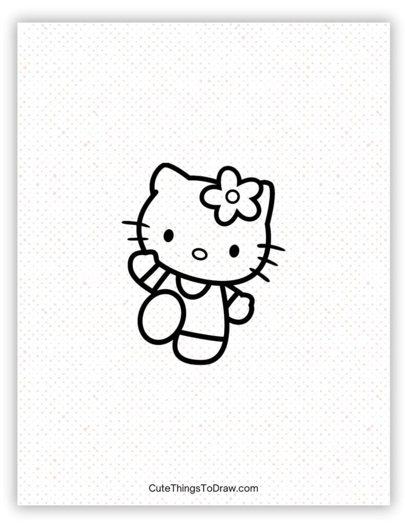 Cute Skipping Hello Kitty Drawing