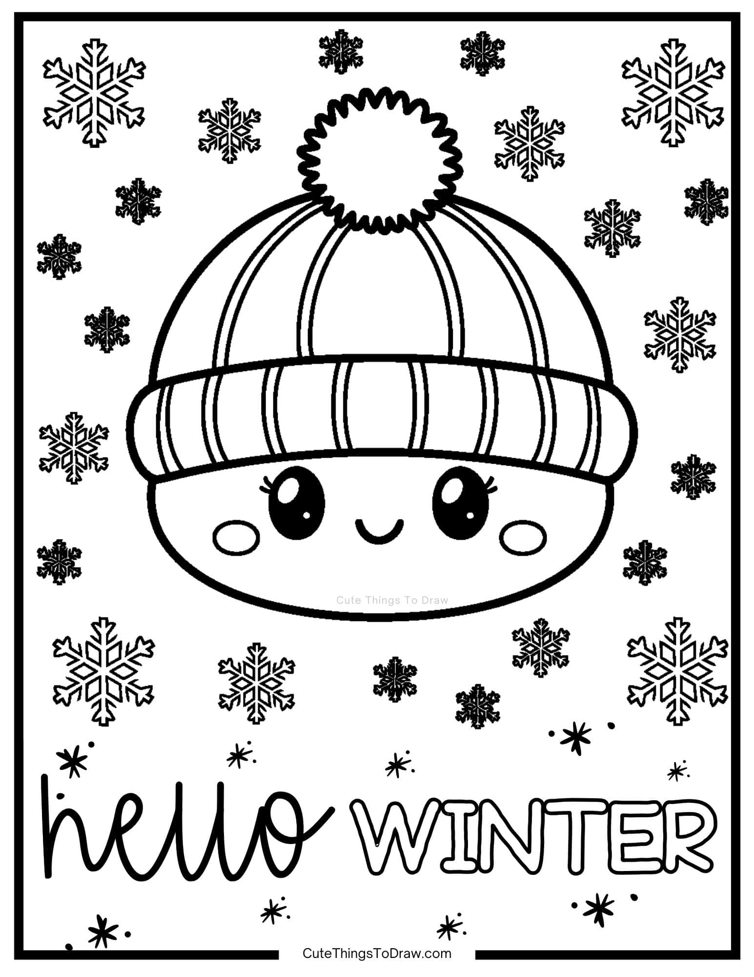 23 Cute Winter Coloring Pages (Free PDF Printables) Cute Things to Draw