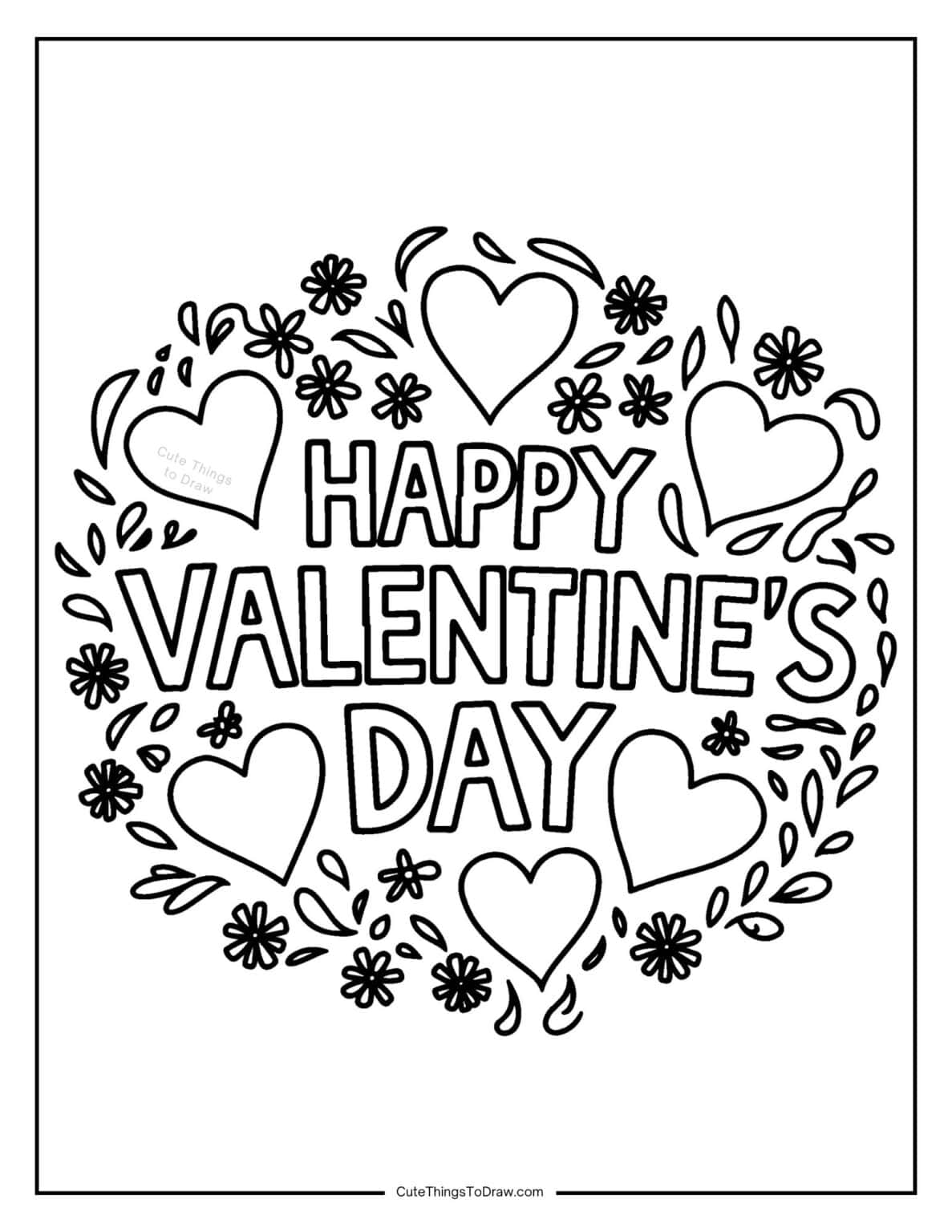 Cute Valentine's Day Coloring Pages (Free PDF Printables) - Cute Things ...