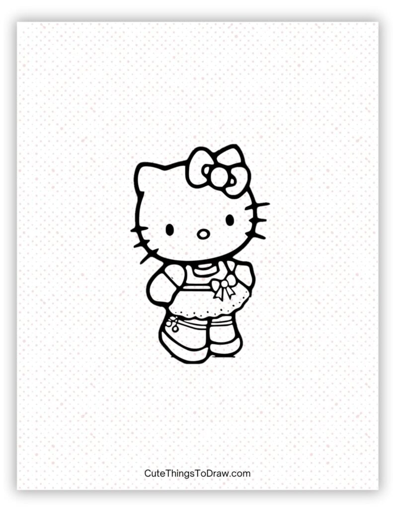 Hello Kitty Wearing Cute Shoes Drawing