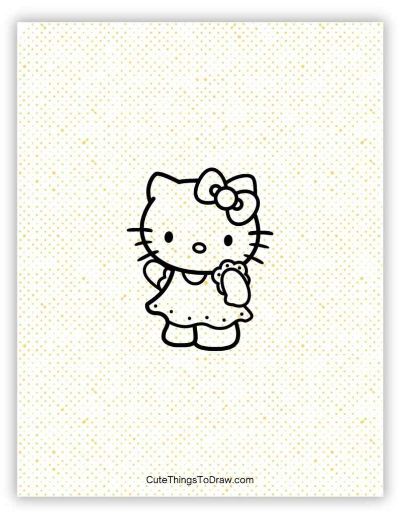 Hello Kitty Wearing a Pretty Dress Drawing