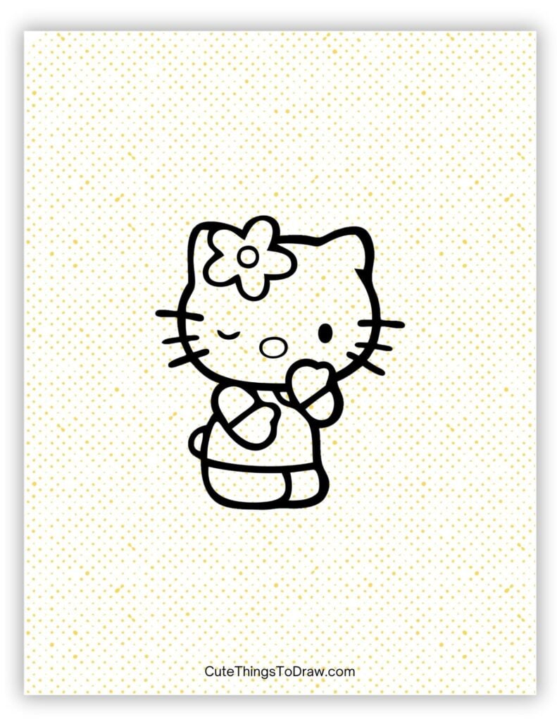 Winking Hello Kitty Drawing