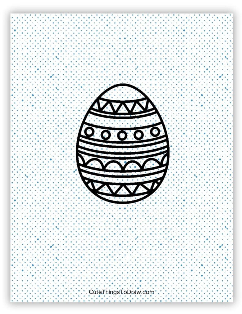 Creative drawing on an Easter egg