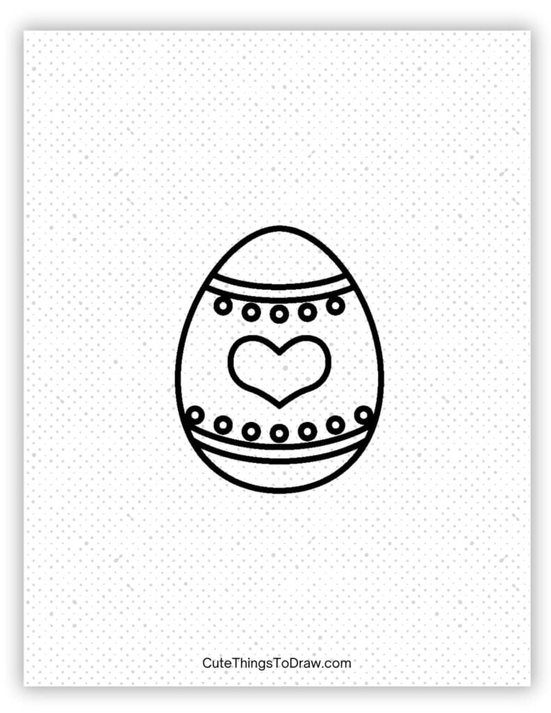 Cute heart on an Easter egg to draw