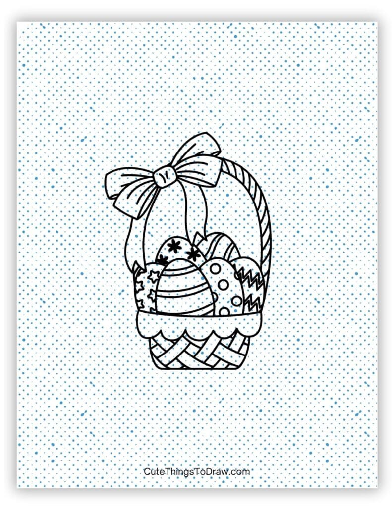 Easter basket with a bow on the handle