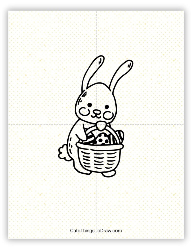 Easter drawing of bunny holding a basket