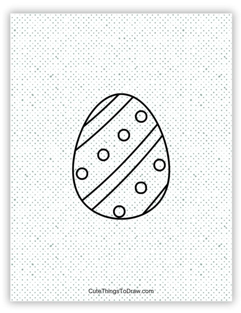 Easter egg drawing with a cute design