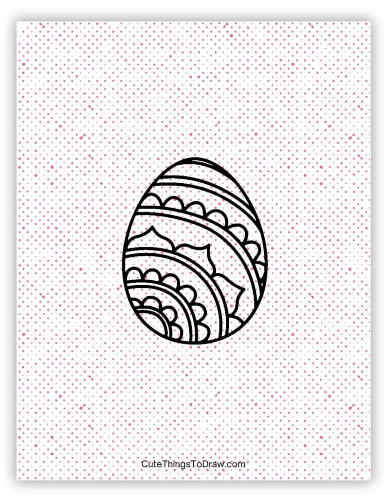 Fancy Easter egg drawing design