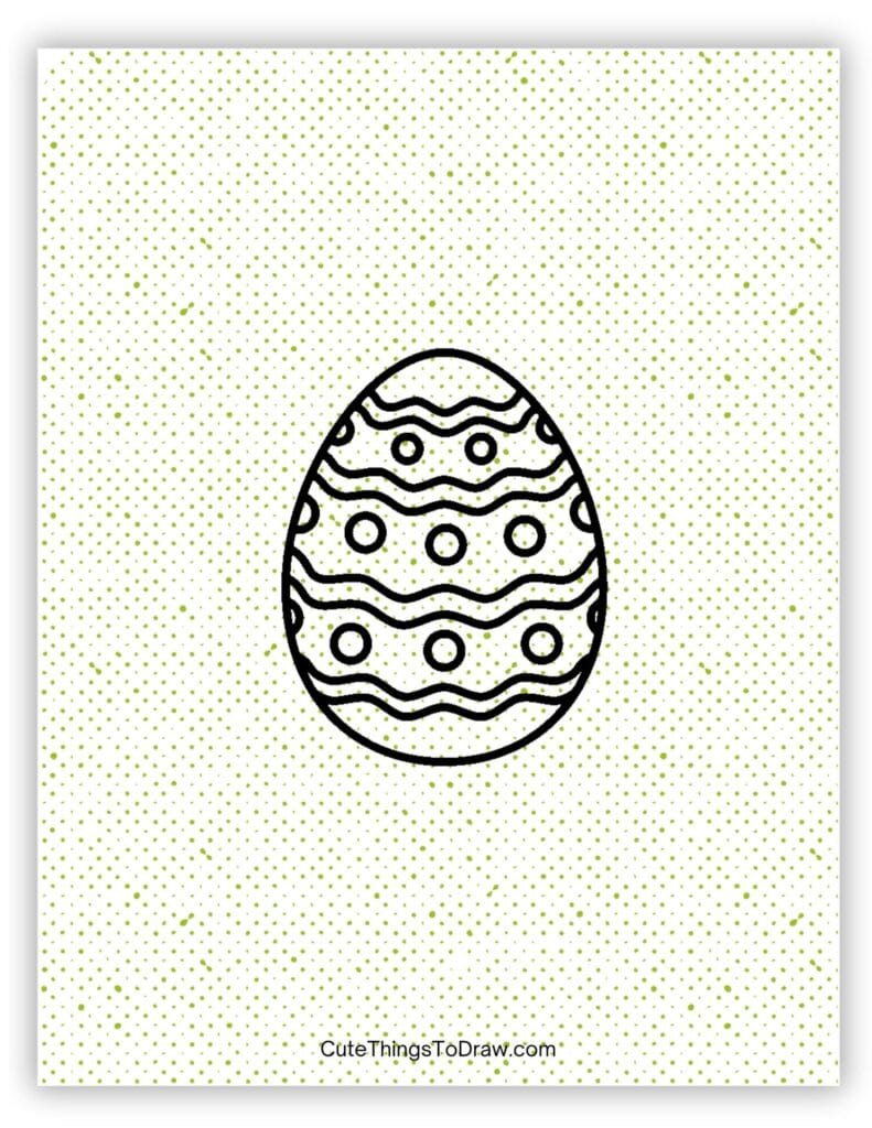 Fun squiggly lines and polka dots to draw on an Easter egg