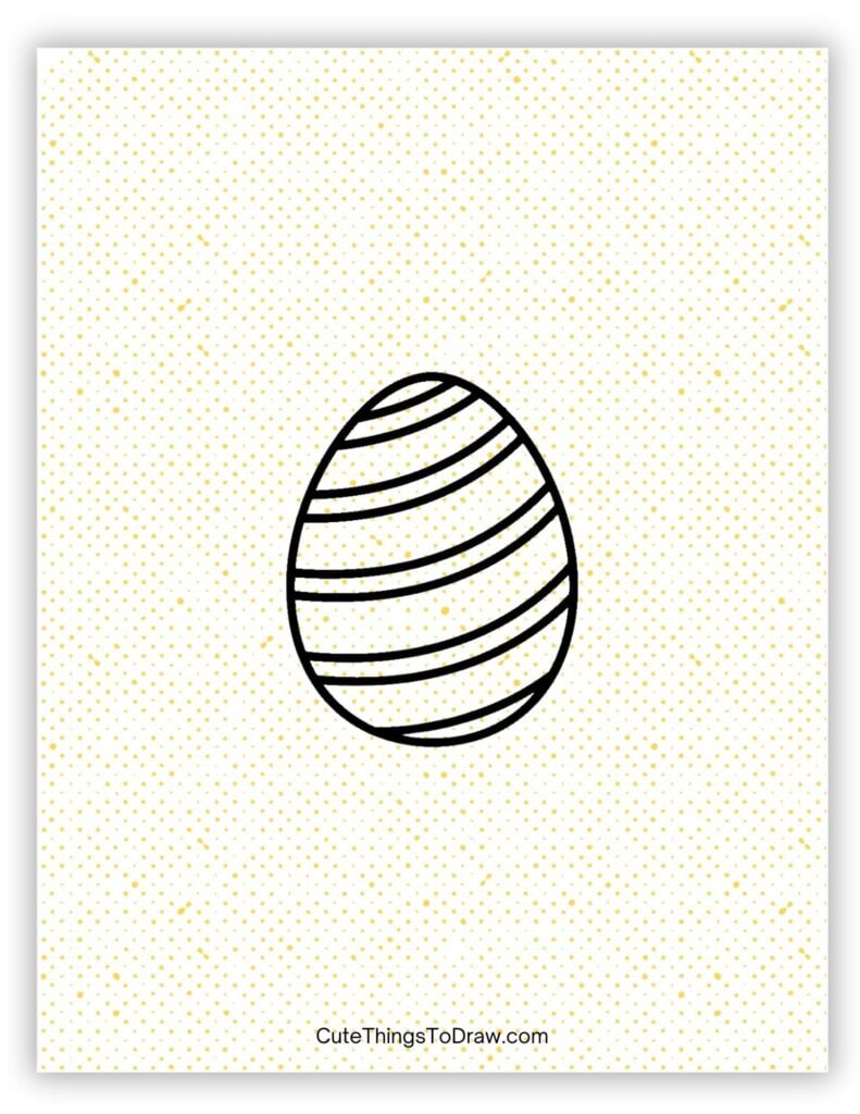Lines wrapping around the egg to draw on an Easter egg