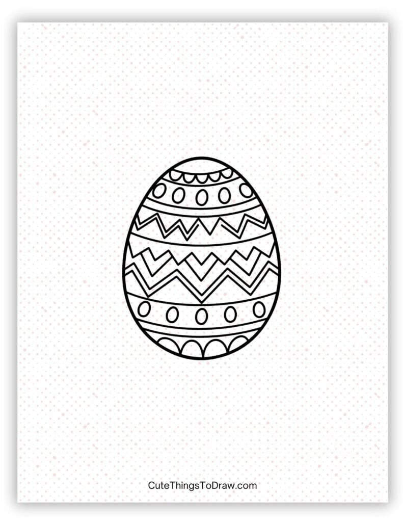 Ornamental Easter egg drawing