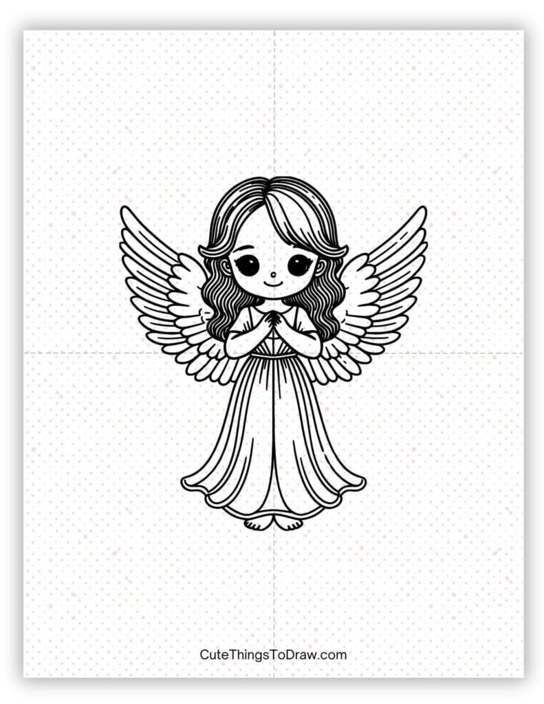 Pretty Easter angel drawing