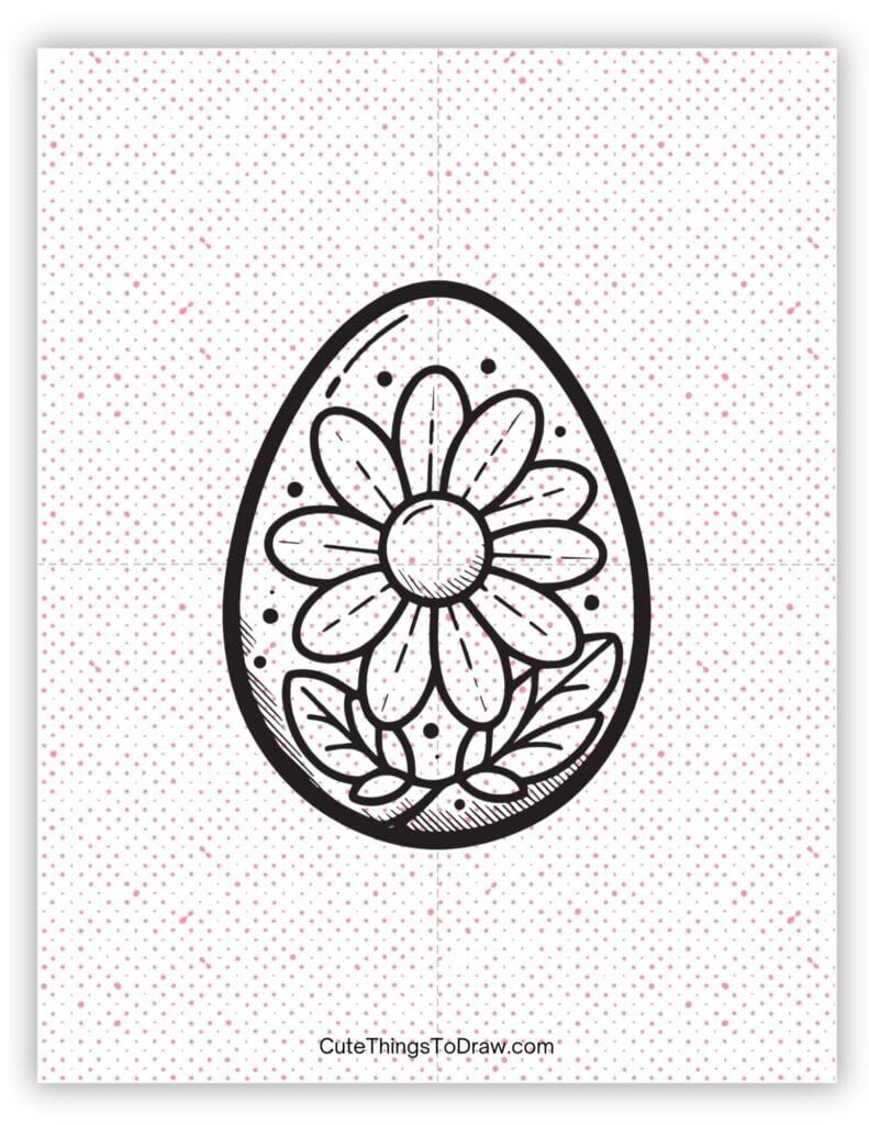 Pretty Easter egg drawing