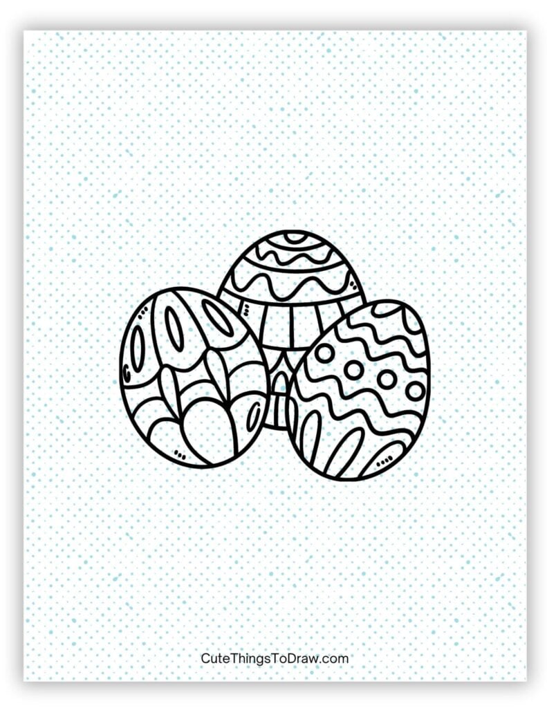 Three cute Easter egg drawing ideas