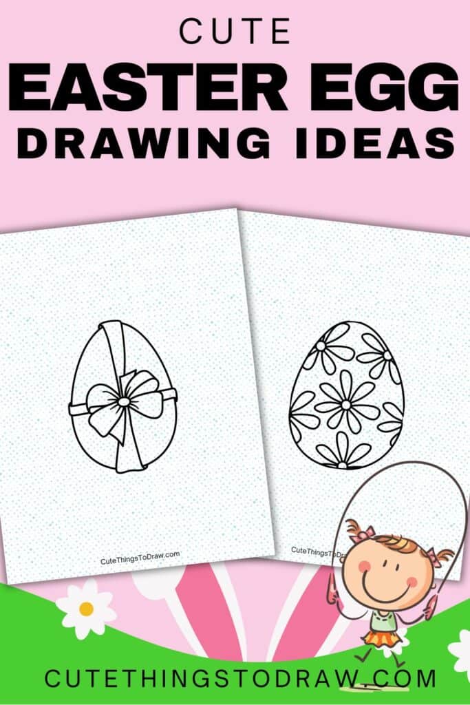 easter egg drawing pinterest image
