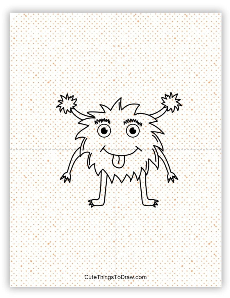 Alien sticking out his tongue drawing