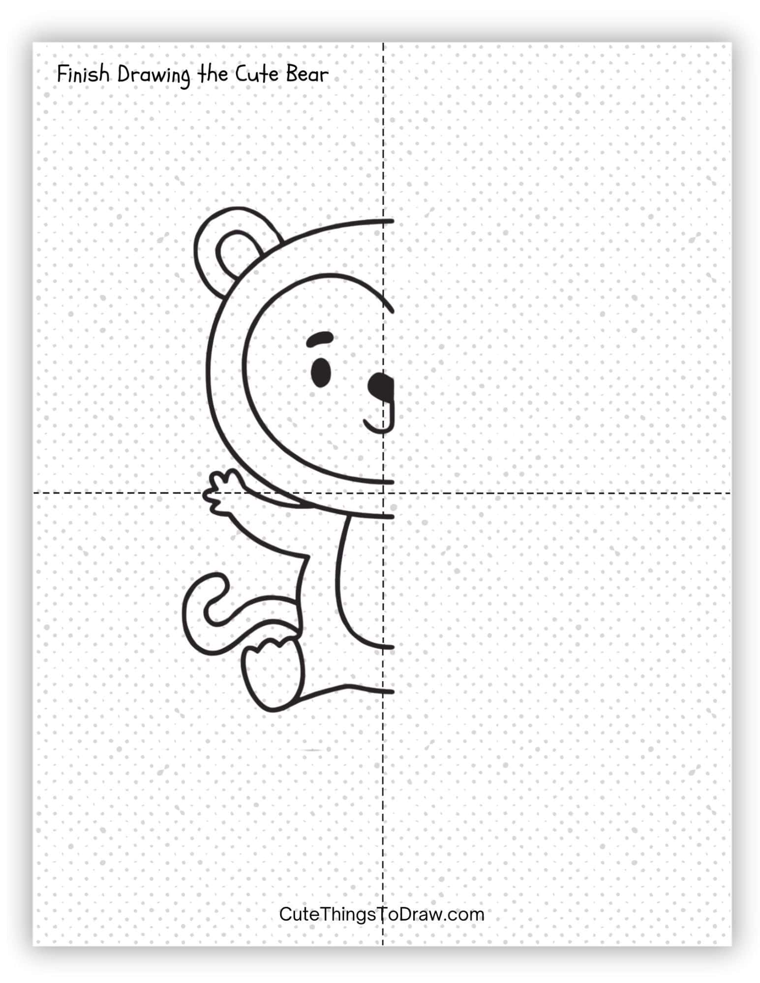 Finish Drawing the Bear (Includes Free Printable) - Cute Things to Draw