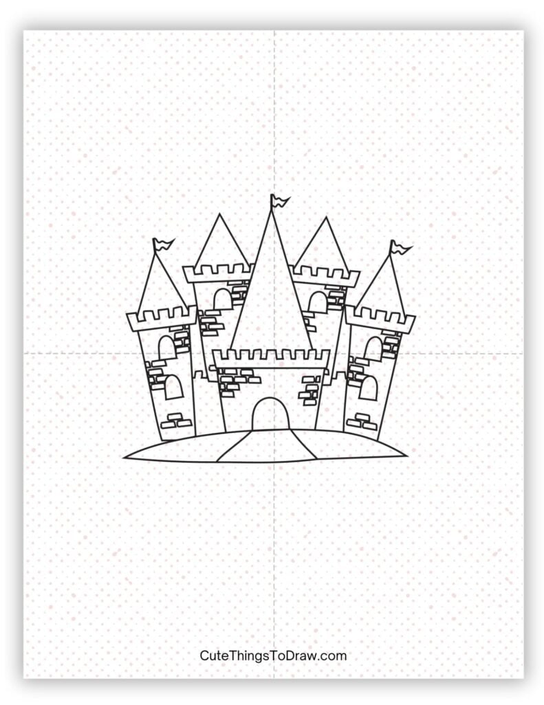 Castle built with bricks drawing