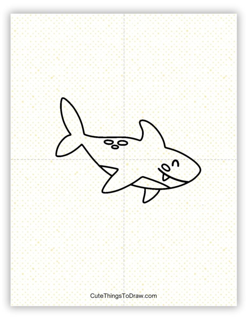 Cute and smiling shark drawing