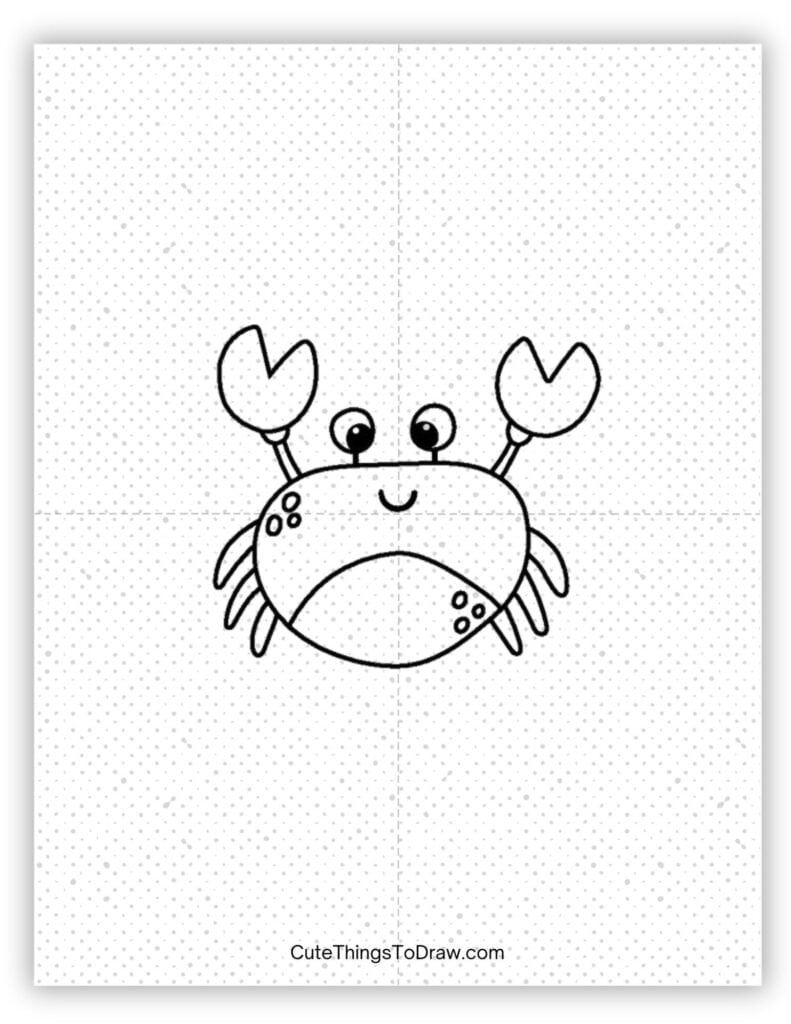 Cute crab sea creature to draw