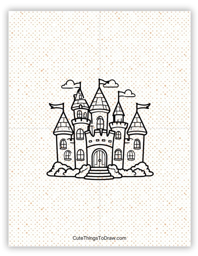 Fancy castle picture to draw