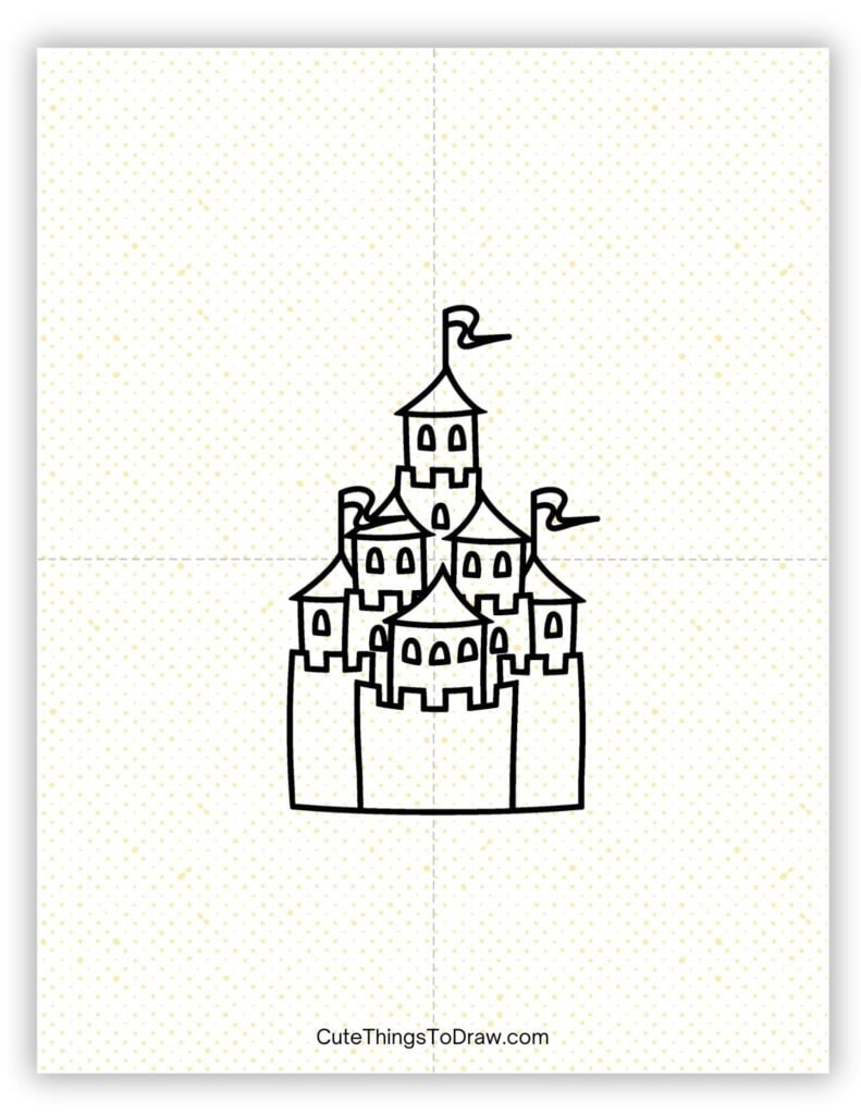 Hand-drawn castle drawing