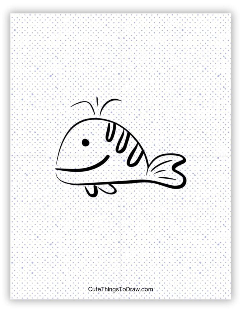 Hand-sketched whale drawing