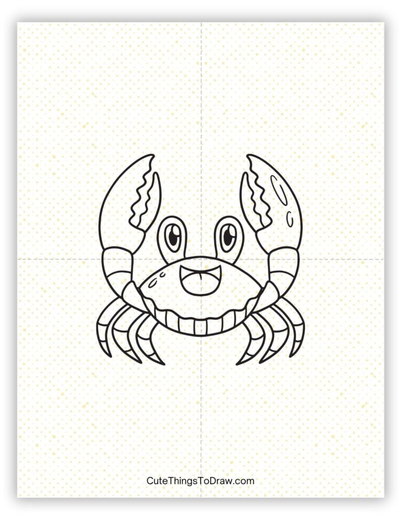 Kawaii crab drawing
