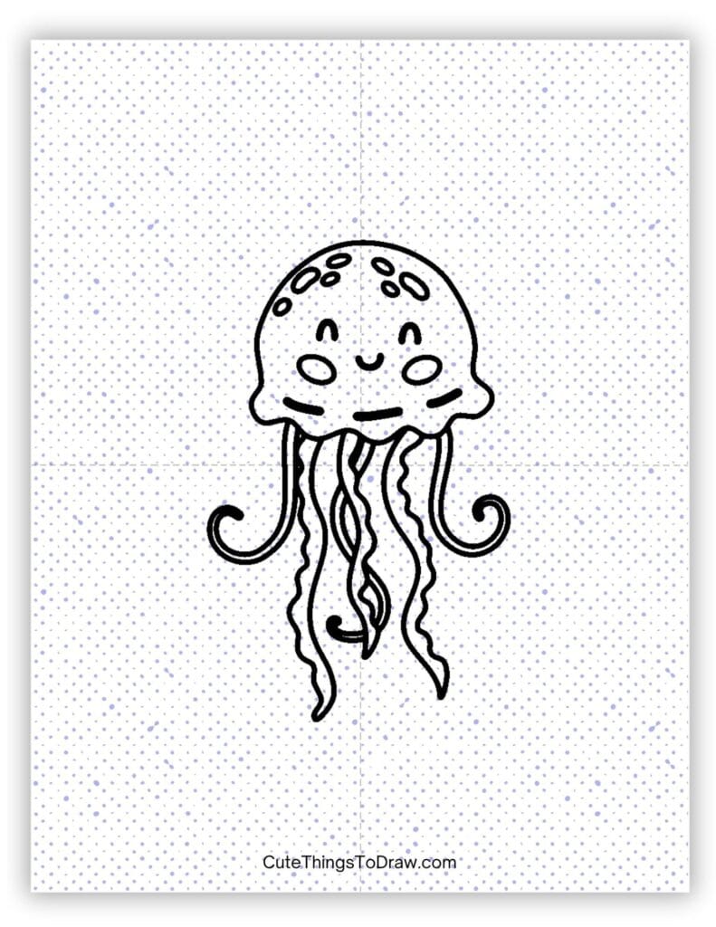 Kawaii octopus to draw