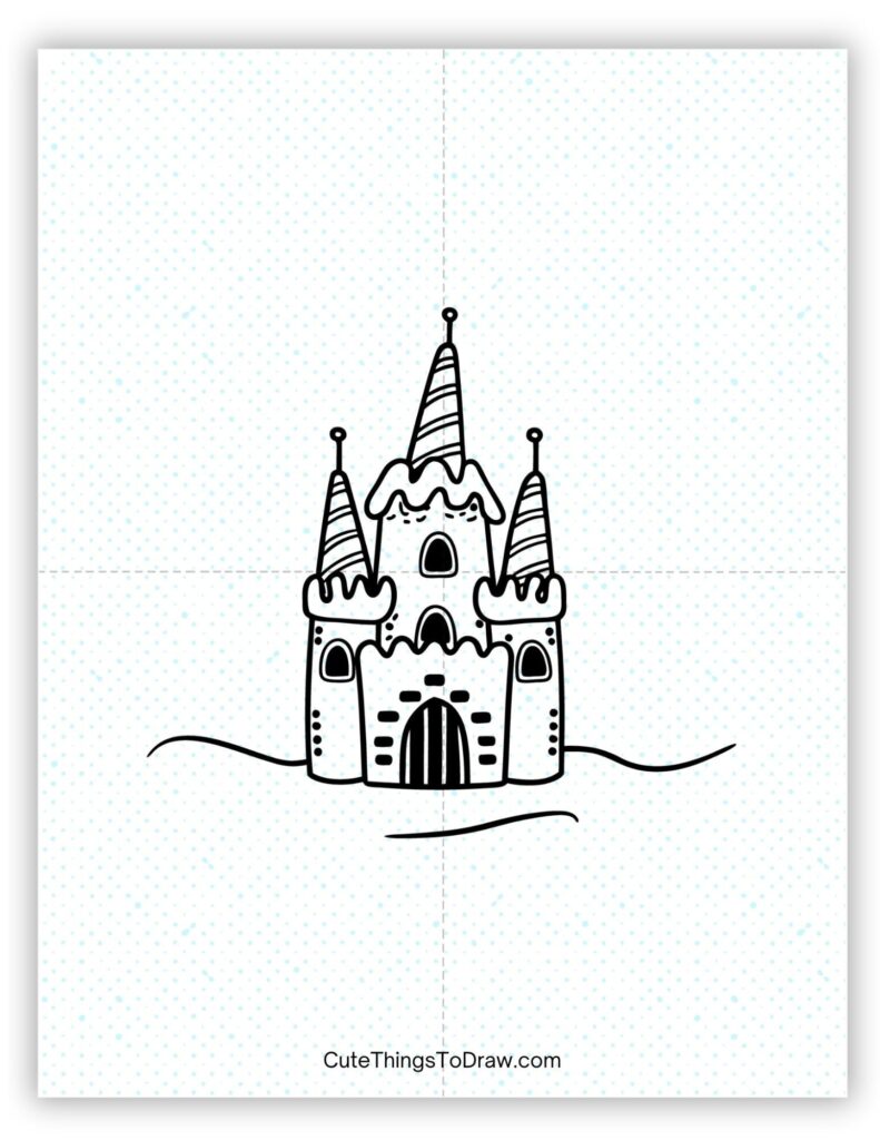 Lopsided castle to draw