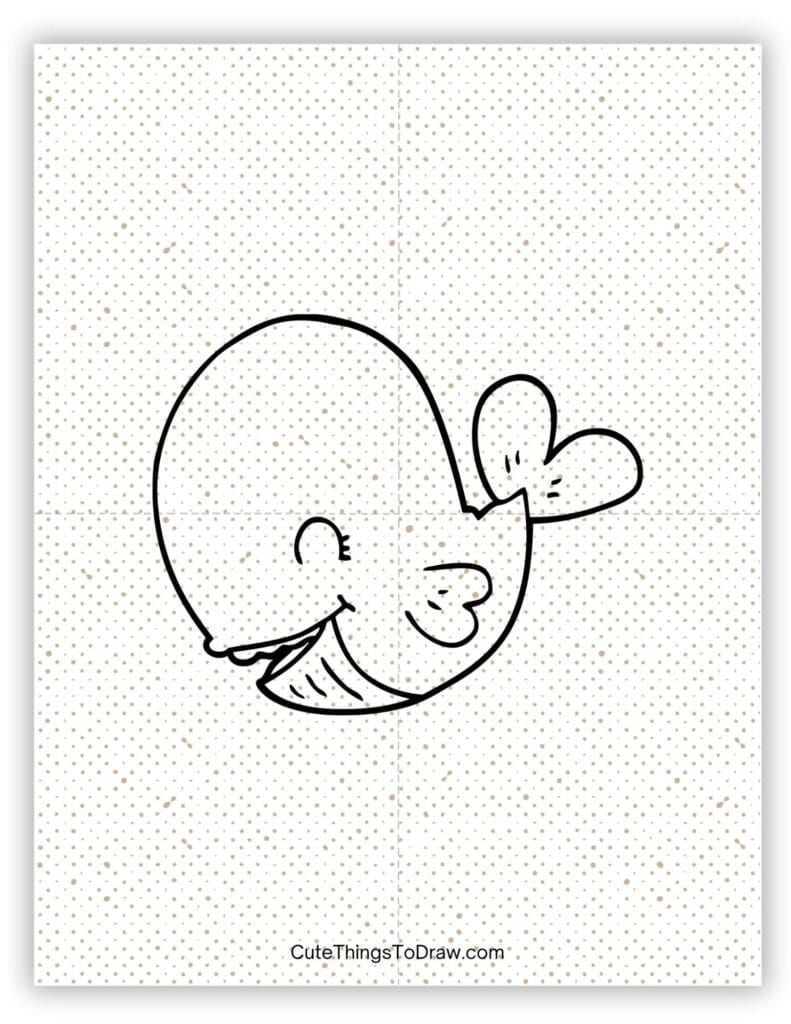 Smiling whale drawing