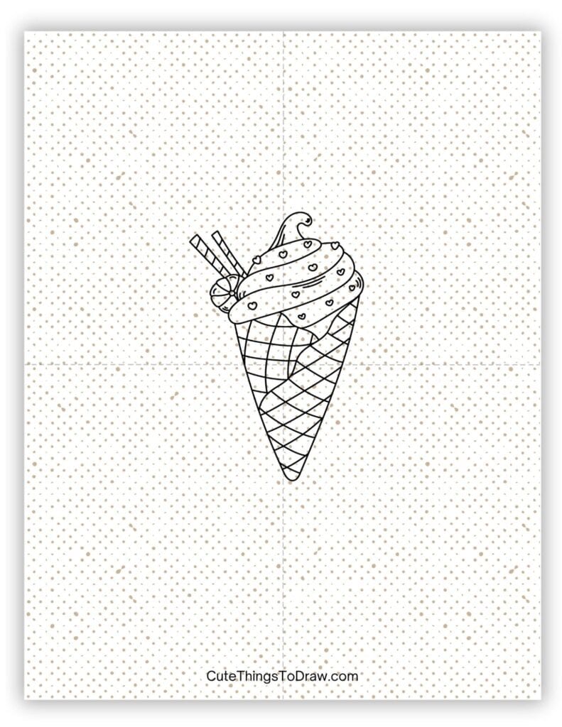 Sugar cone ice cream drawing