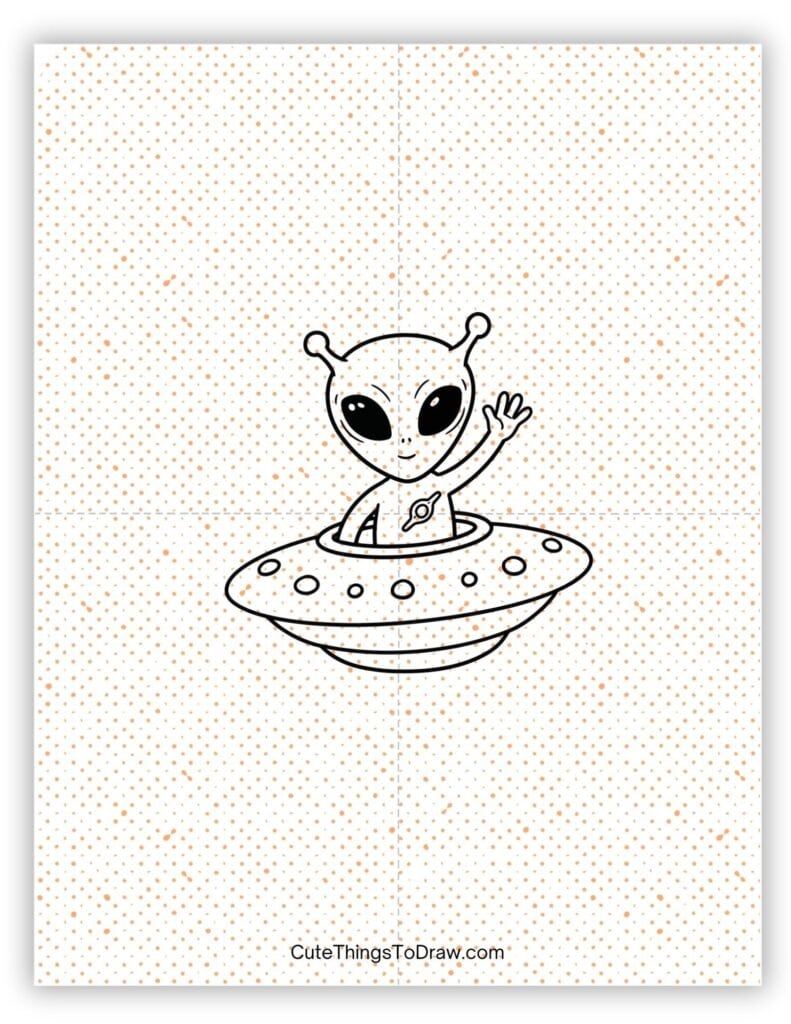 Waving alien drawing