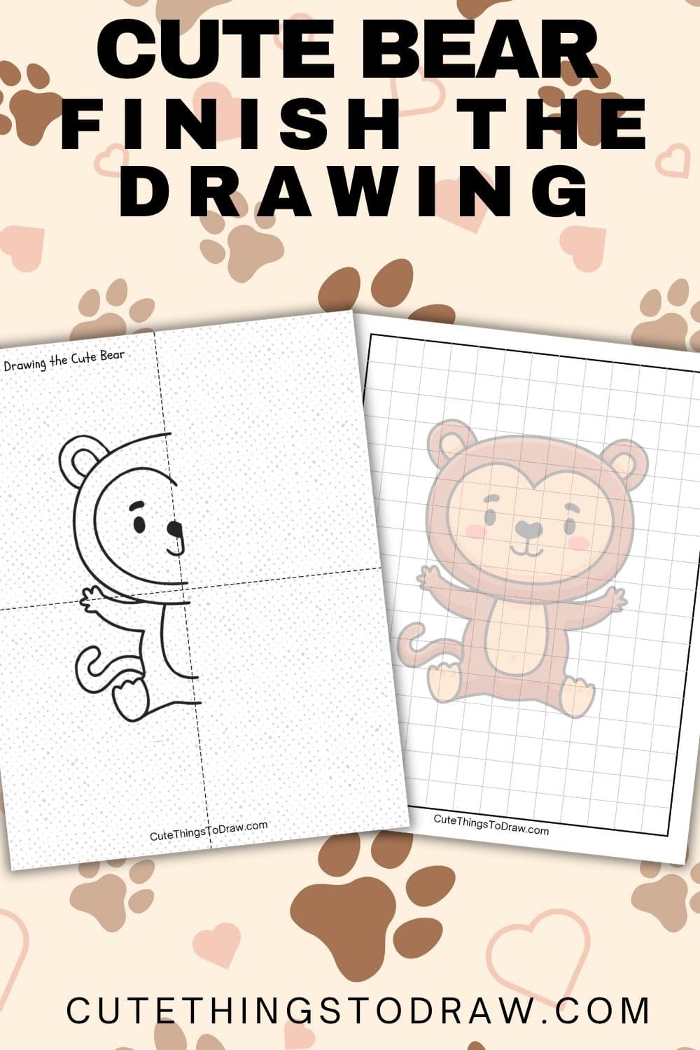 Finish Drawing the Bear (Includes Free Printable) - Cute Things to Draw