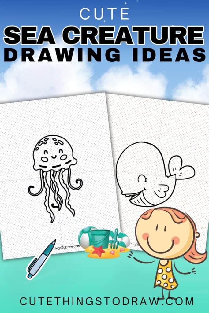 sea creature drawing pinterest image