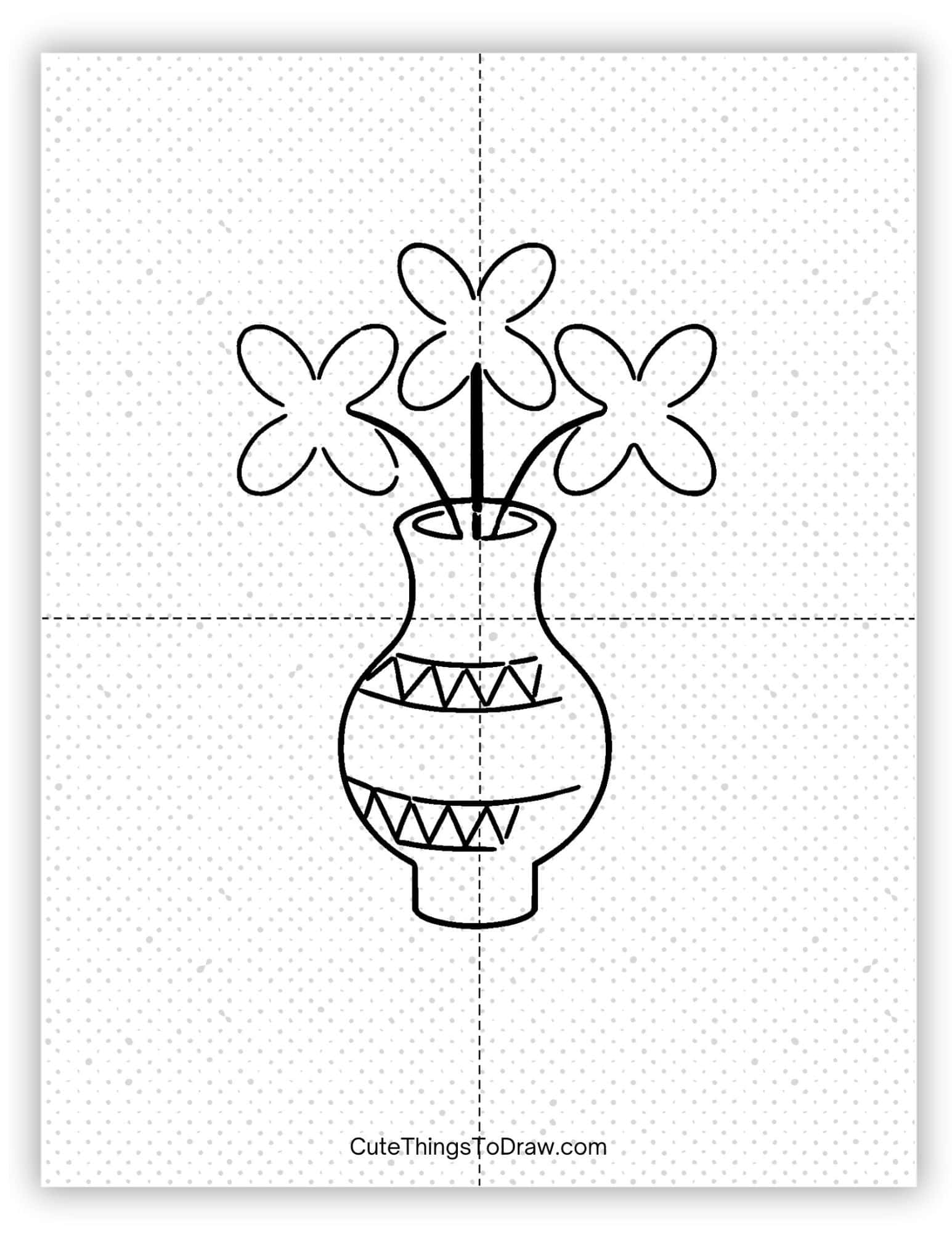Finish Drawing the Vase of Flowers (Free PDF Printable) - Cute Things ...