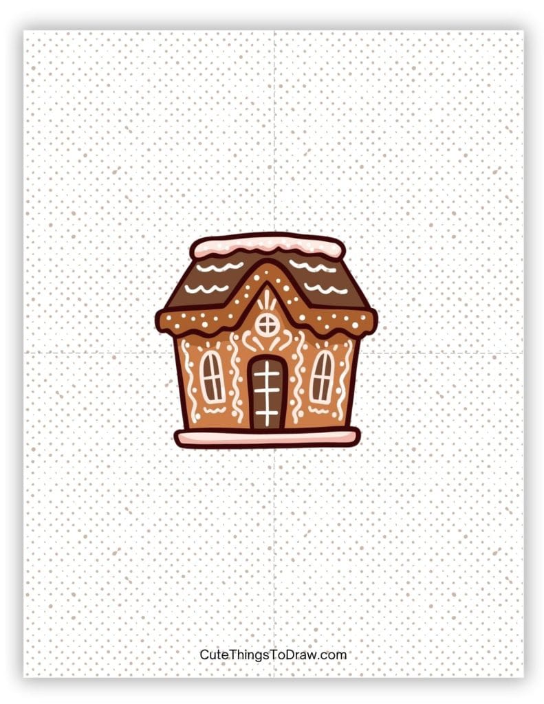 Simple gingerbread house to draw